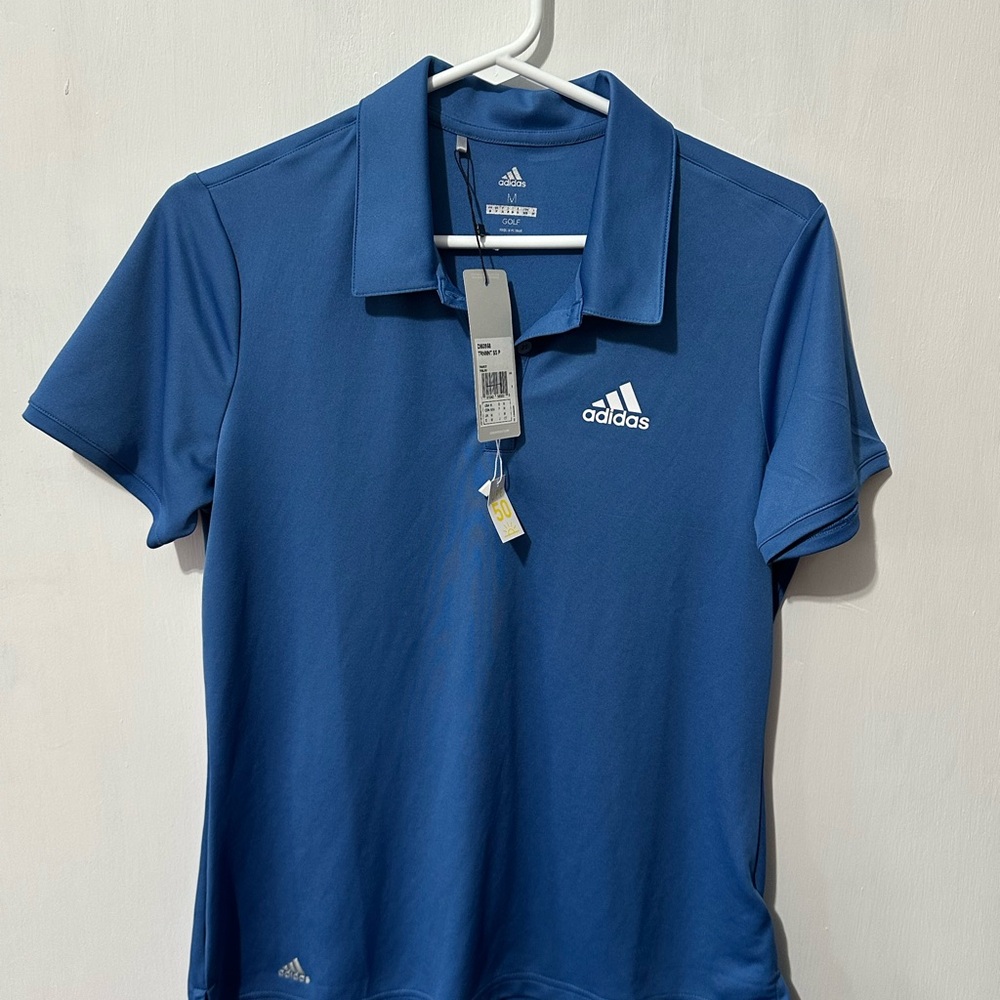 Adidas Blue Polo golf Shirt - size medium - new with tags